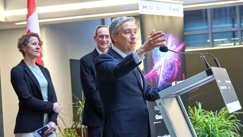 Dr. Stephanie Simmons with Minister François-Philippe Champagne